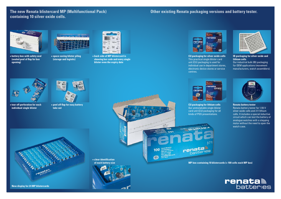 Renata SA Silver Oxide 0% Mercury Batteries - MP Packaging User Manual | Page 2 / 2