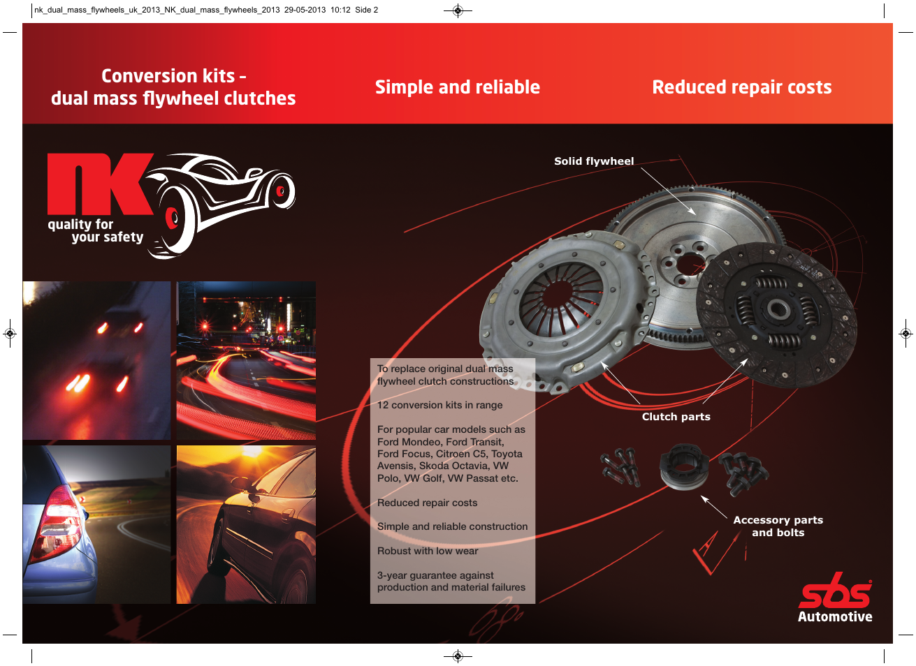 SBS Conversion kits - dual mass flywheel clutches User Manual | Page 2 / 2
