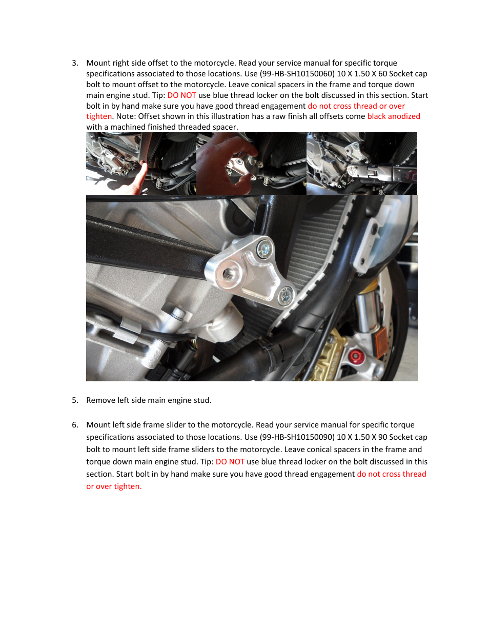 Shogun Motorsports BMW S1000RR (12-13) NO CUT Frame Slider User Manual | Page 2 / 4
