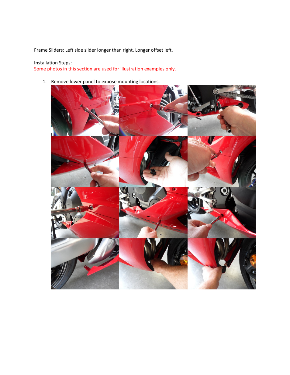 Shogun Motorsports Honda CBR600RR (13-14) NO CUT Frame Slider User Manual | Page 2 / 7