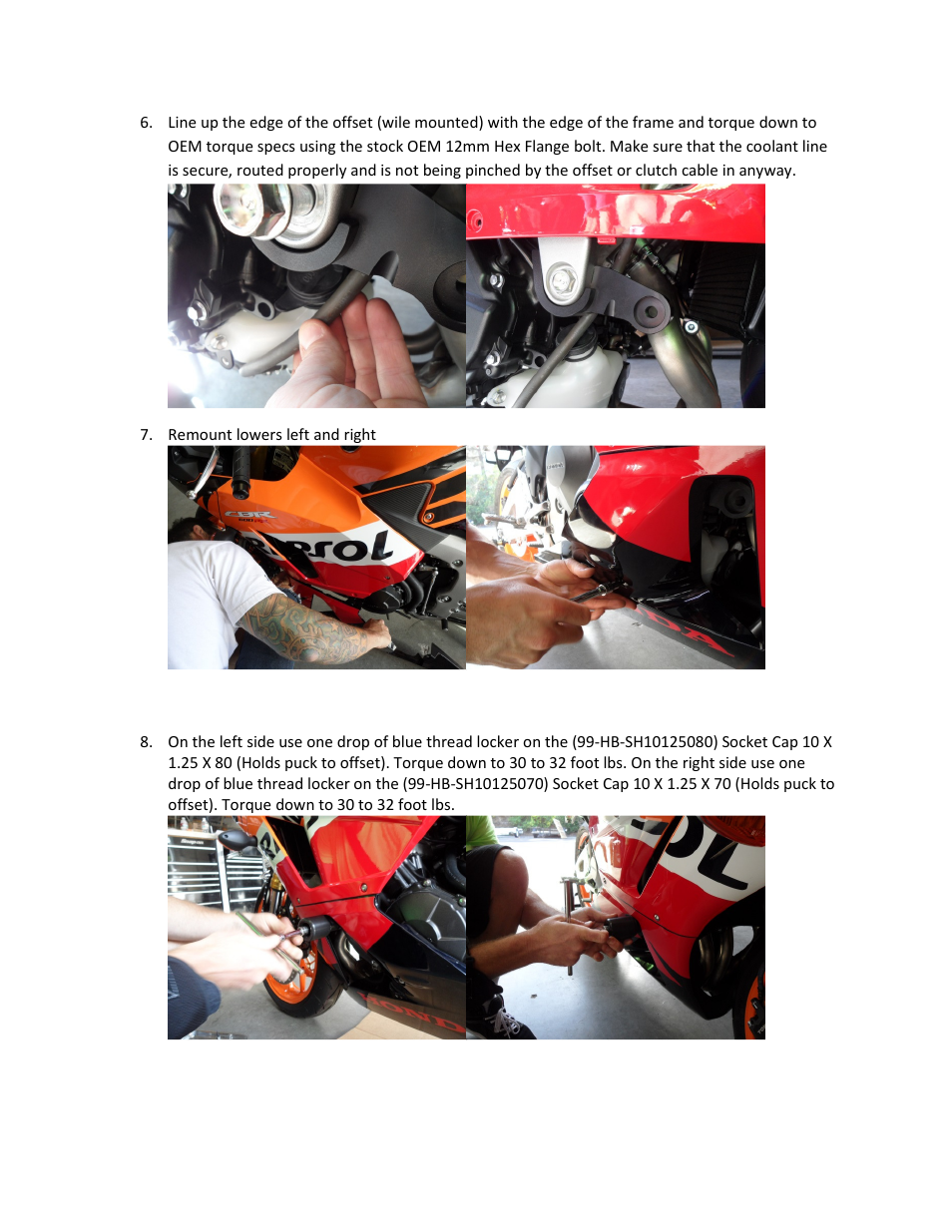 Shogun Motorsports Honda CBR600RR (13-14) NO CUT Frame Slider User Manual | Page 6 / 7