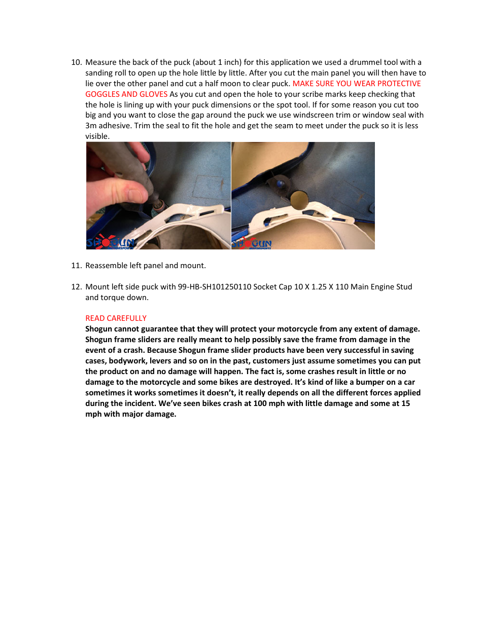 Shogun Motorsports Suzuki GSXR600_750 (2008) Frame Slider User Manual | Page 4 / 4