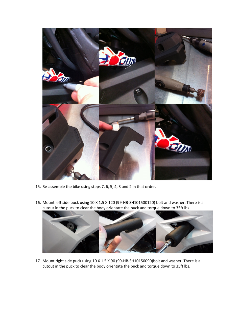 Shogun Motorsports Kawasaki Ninja 300 NON ABS (13-14) Frame Slider User Manual | Page 9 / 10