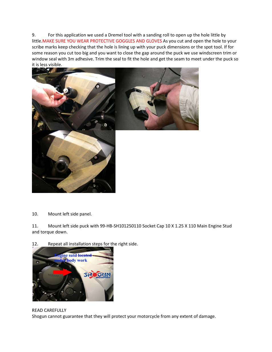 Shogun Motorsports Yamaha FZ6R (09-13) Frame Slider User Manual | Page 4 / 5
