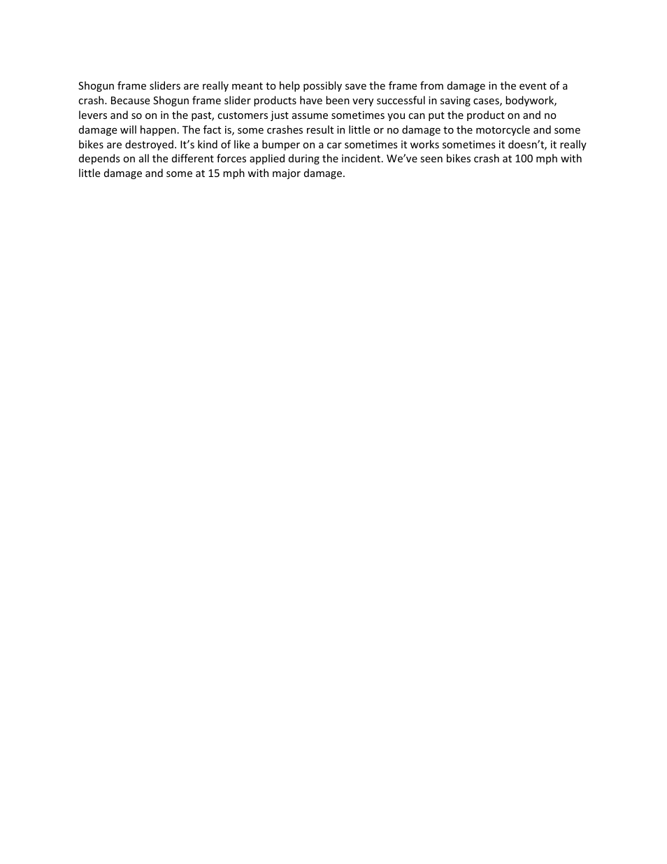 Shogun Motorsports Yamaha FZ6R (09-13) Frame Slider User Manual | Page 5 / 5