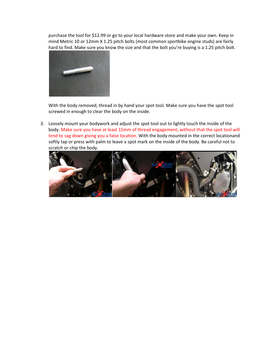 Shogun Motorsports Honda CBR600RR (07-14) Frame Slider User Manual | Page 2 / 7