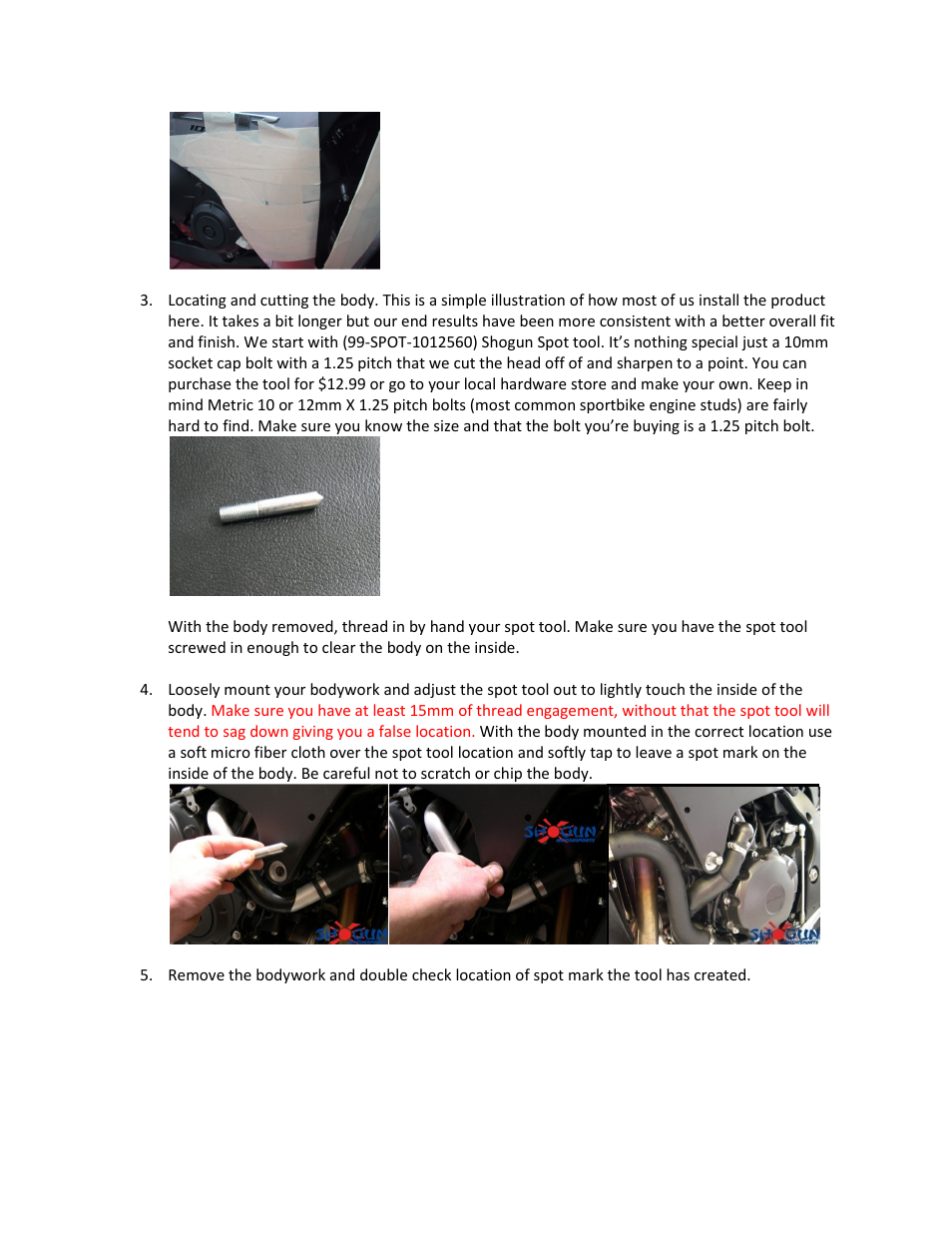 Shogun Motorsports Honda CBR600F4_F4I (99-06) Frame Slider User Manual | Page 2 / 4