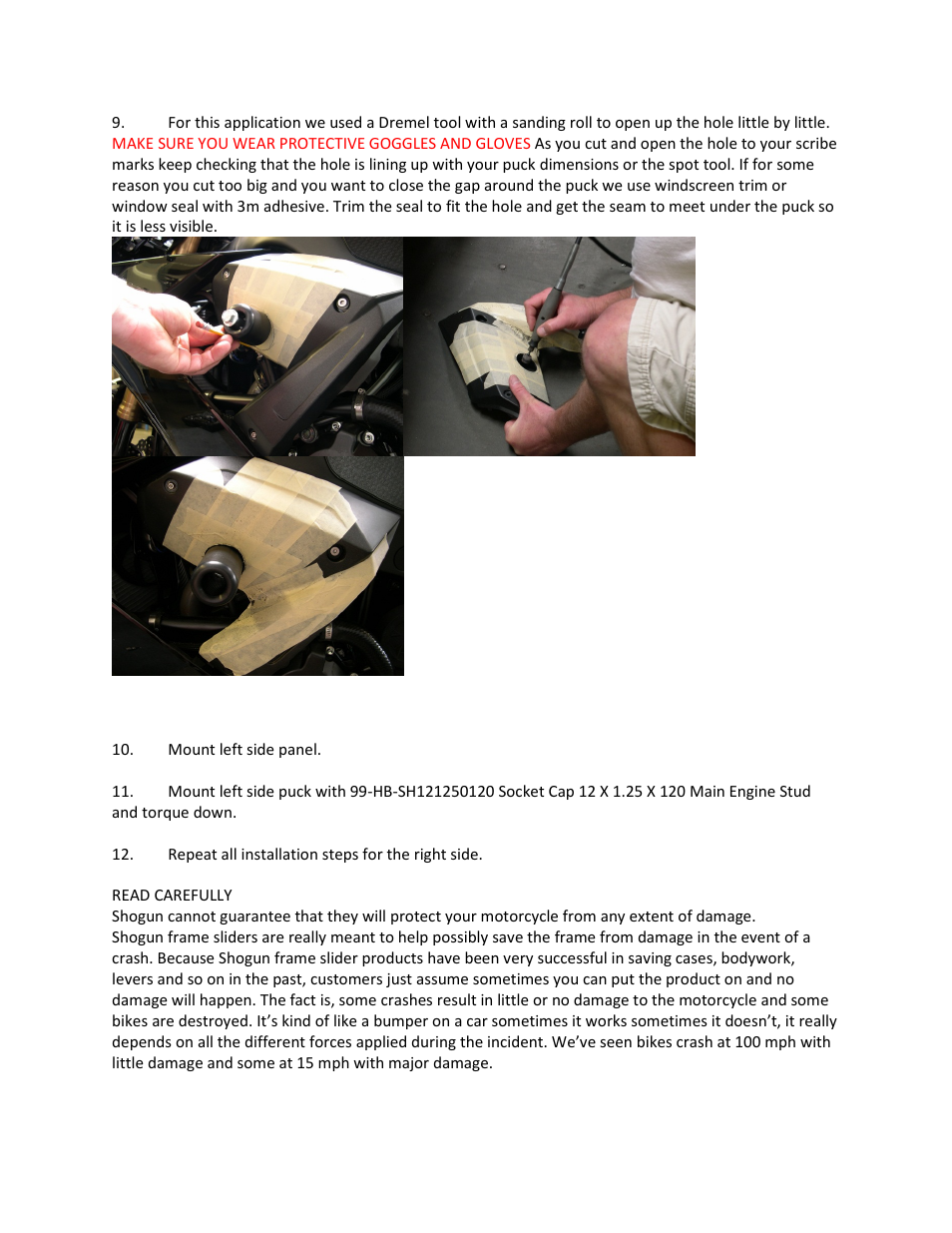 Shogun Motorsports Yamaha R1 (09-12) Frame Slider User Manual | Page 4 / 5