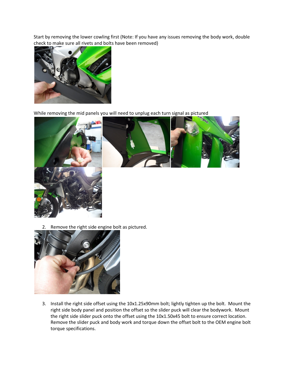 Shogun Motorsports Kawasaki Ninja 1000 (11-13) NO CUT Frame Slider User Manual | Page 3 / 4