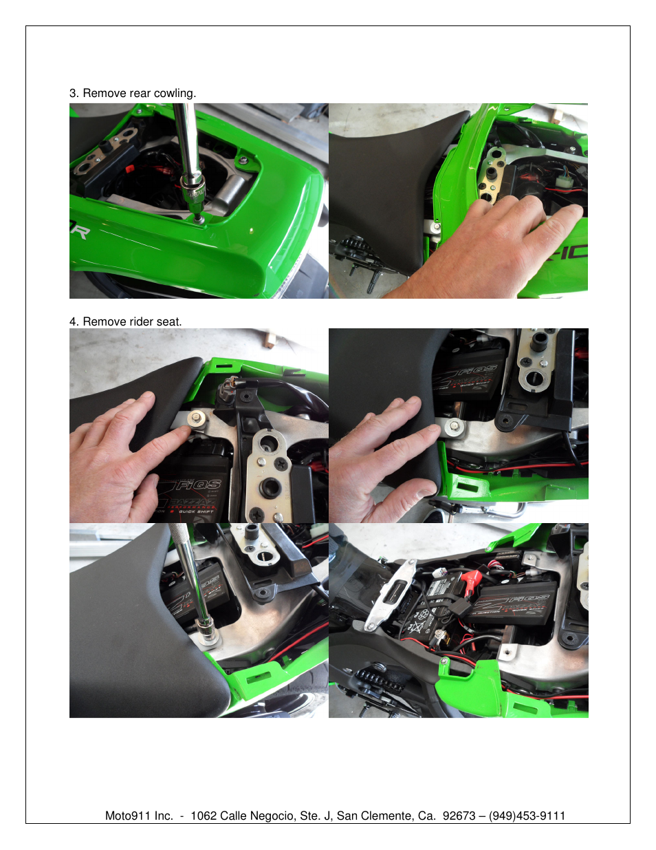 Shogun Motorsports Kawasaki ZX10R (2011) DMP Fender Eliminator Instructions User Manual | Page 3 / 8