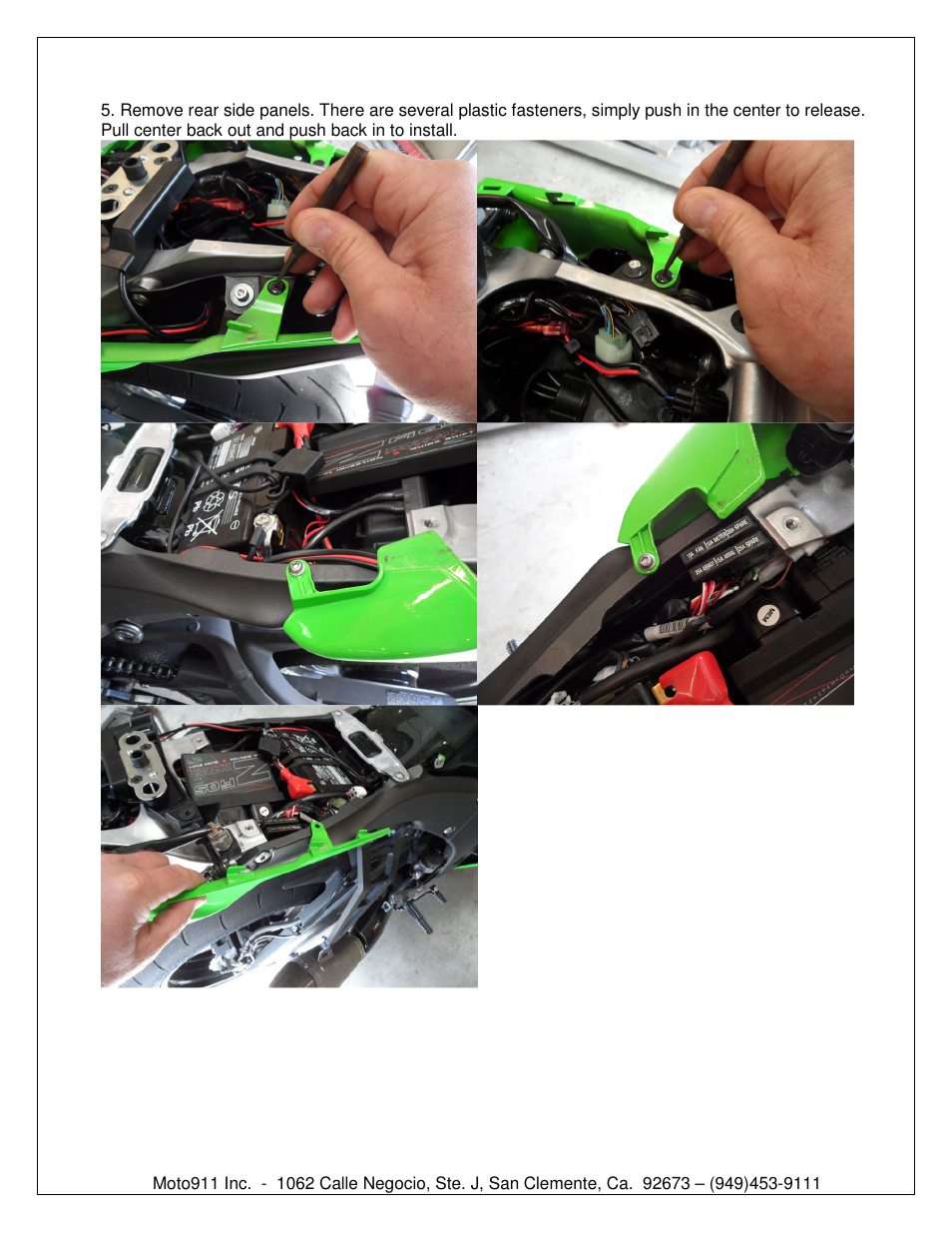 Shogun Motorsports Kawasaki ZX10R (2011) DMP Fender Eliminator Instructions User Manual | Page 4 / 8