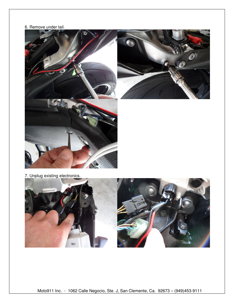 Shogun Motorsports Kawasaki ZX10R (2011) DMP Fender Eliminator Instructions User Manual | Page 5 / 8