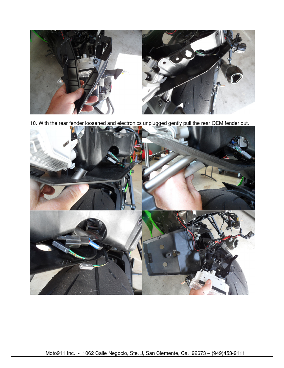Shogun Motorsports Kawasaki ZX10R (2011) DMP Fender Eliminator Instructions User Manual | Page 7 / 8