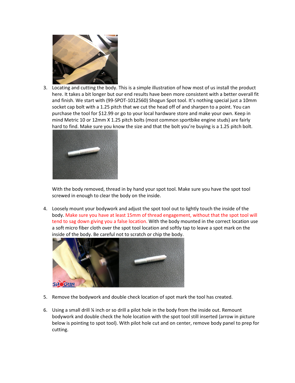 Shogun Motorsports Suzuki GSX1300R (99-07) Frame Slider User Manual | Page 2 / 4