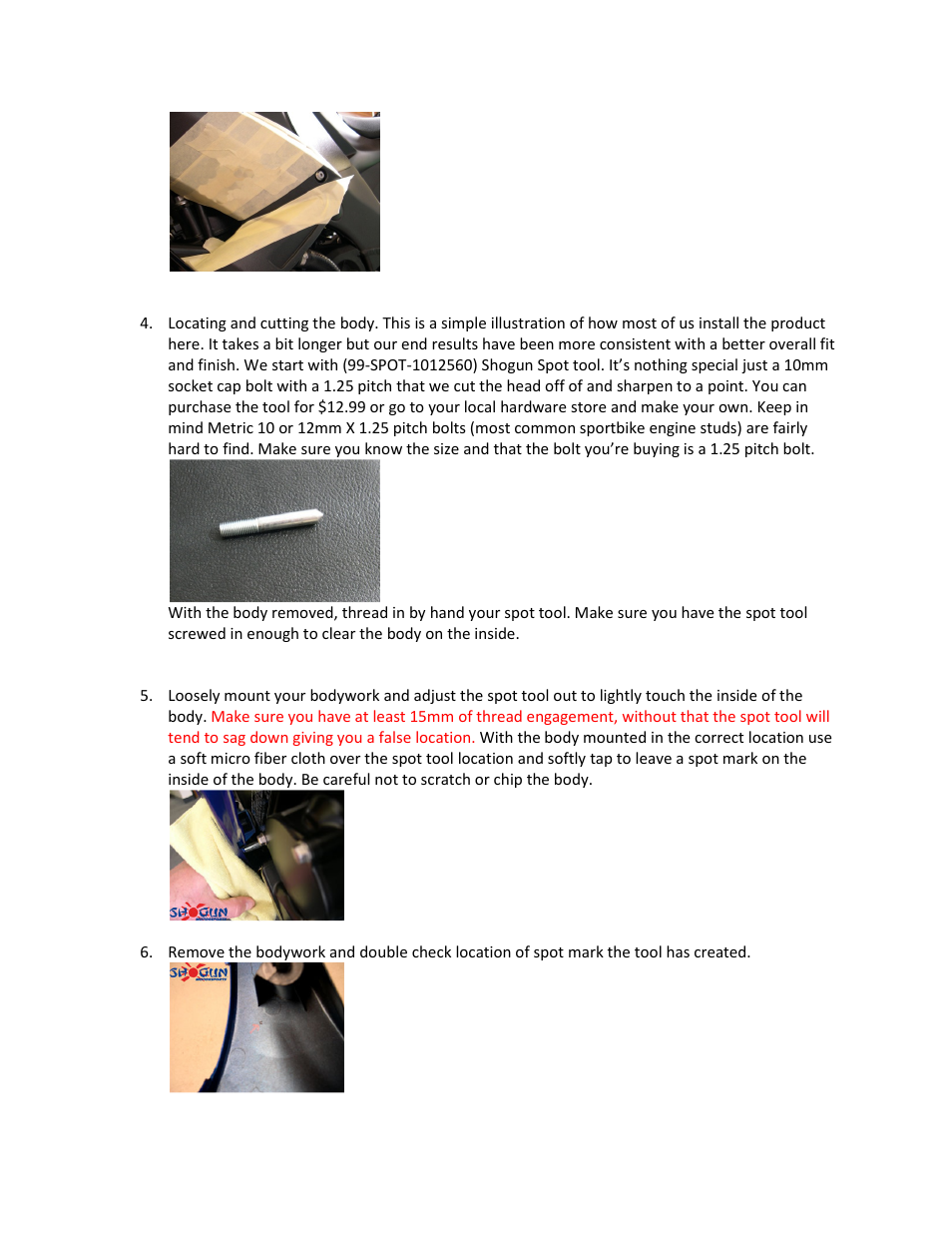 Shogun Motorsports Suzuki GSXR1000 (12-13) Frame Slider User Manual | Page 2 / 4