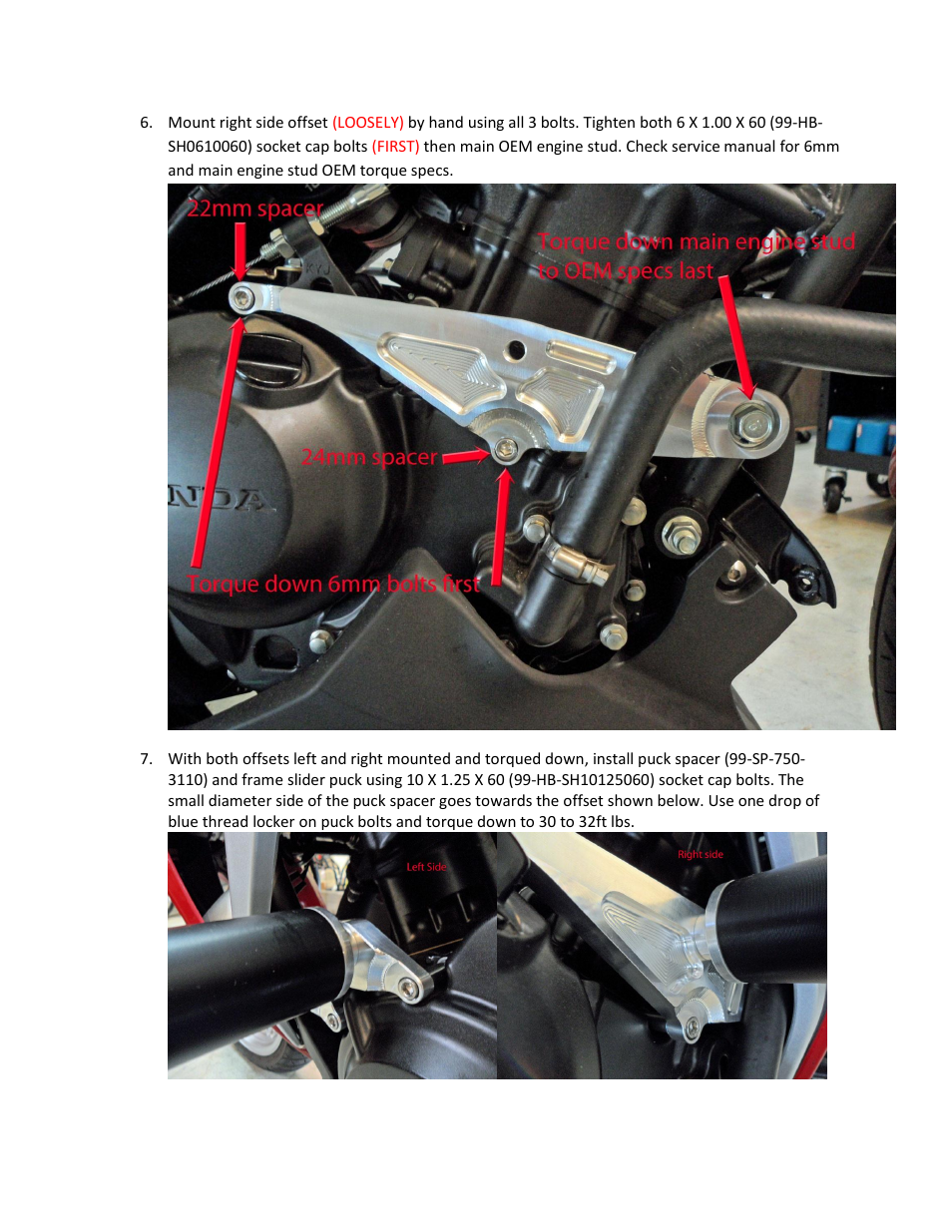 Shogun Motorsports Honda CBR250R (11-12) NO CUT Frame Slider User Manual | Page 6 / 7