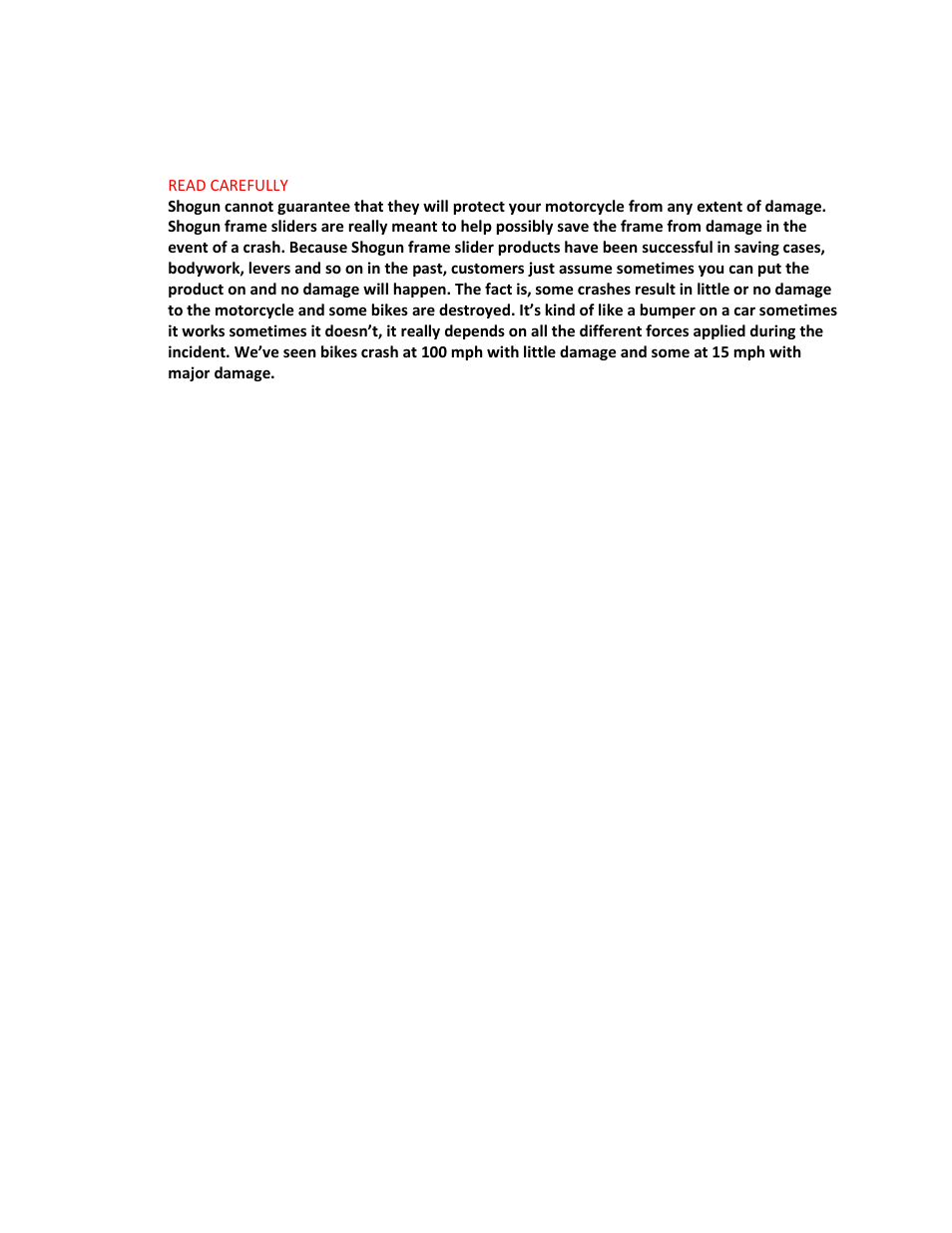Shogun Motorsports Yamaha R6 (99-02) Frame Slider User Manual | Page 4 / 4