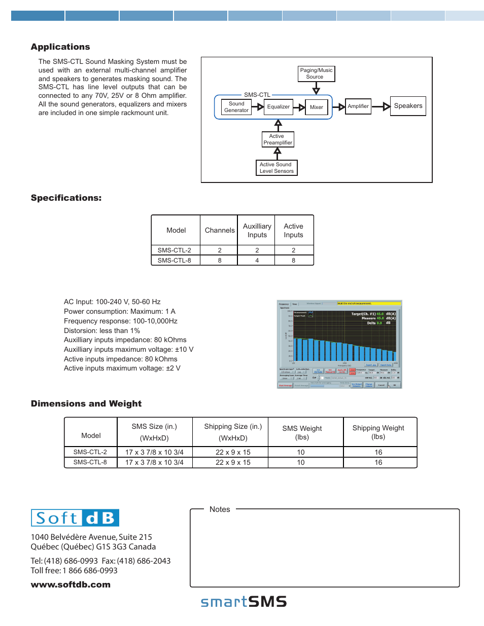 Specifications | Soft dB SmartSMS-CTL User Manual | Page 2 / 2