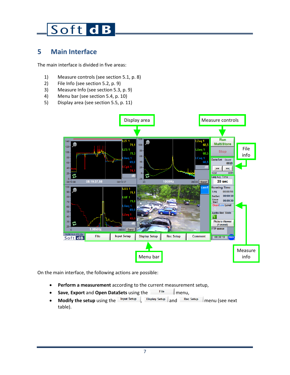 5 main interface | Soft dB Opus Suite SLM 4-Ch Module User Manual | Page 10 / 70