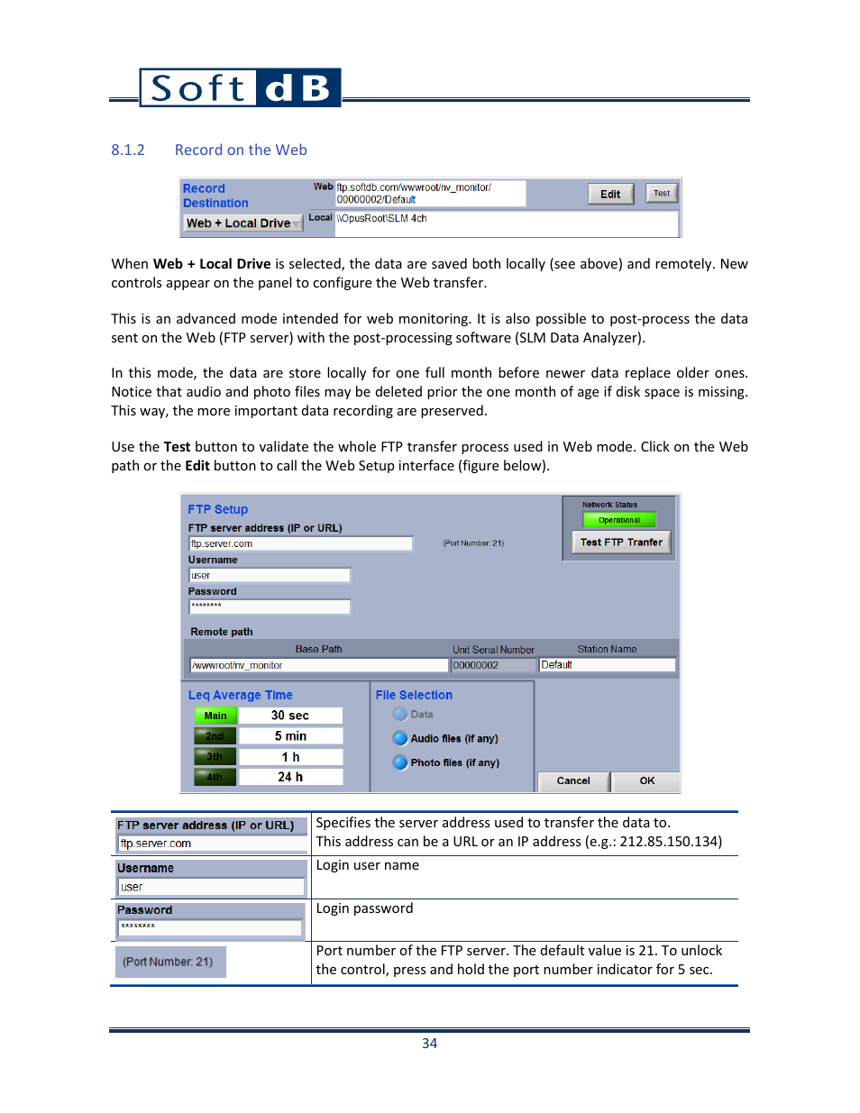 2 record on the web | Soft dB Opus Suite SLM 4-Ch Module User Manual | Page 37 / 70