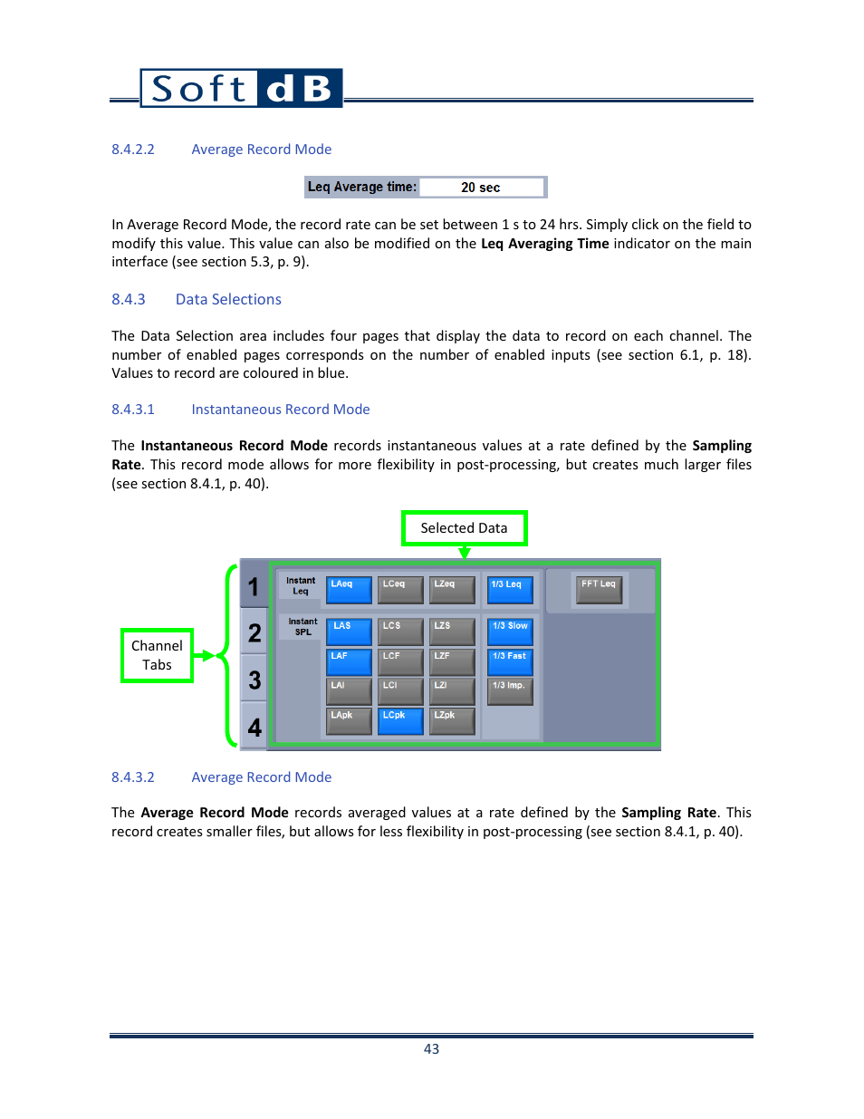 3 data selections | Soft dB Opus Suite SLM 4-Ch Module User Manual | Page 46 / 70