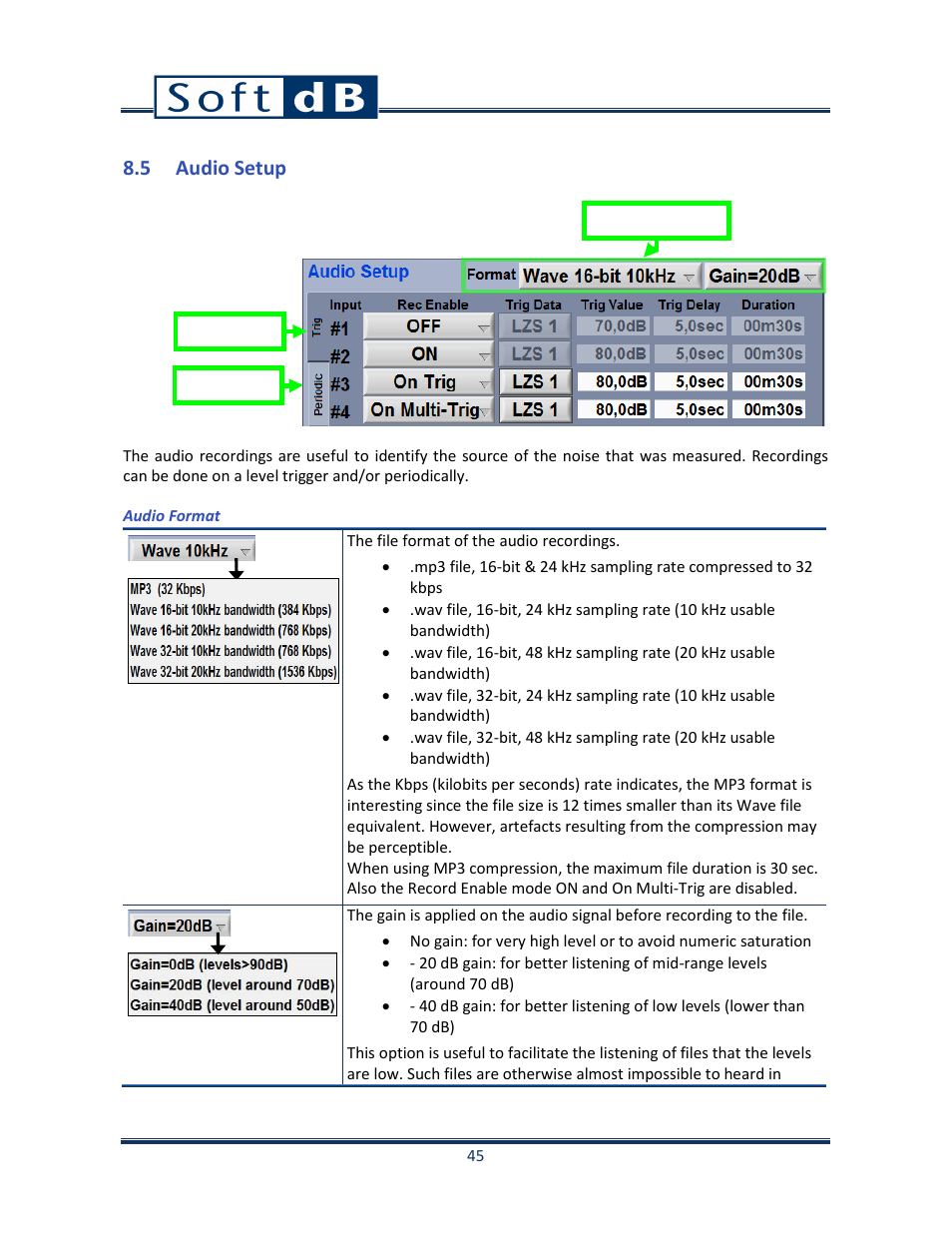 5 audio setup | Soft dB Opus Suite SLM 4-Ch Module User Manual | Page 48 / 70