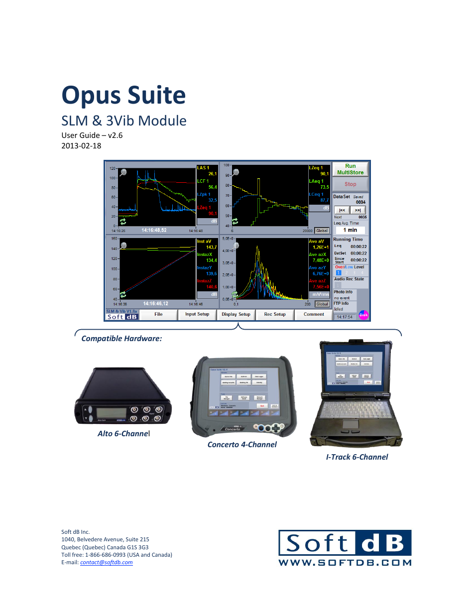 Soft dB Opus Suite SLM & 3Vib Module User Manual | 82 pages
