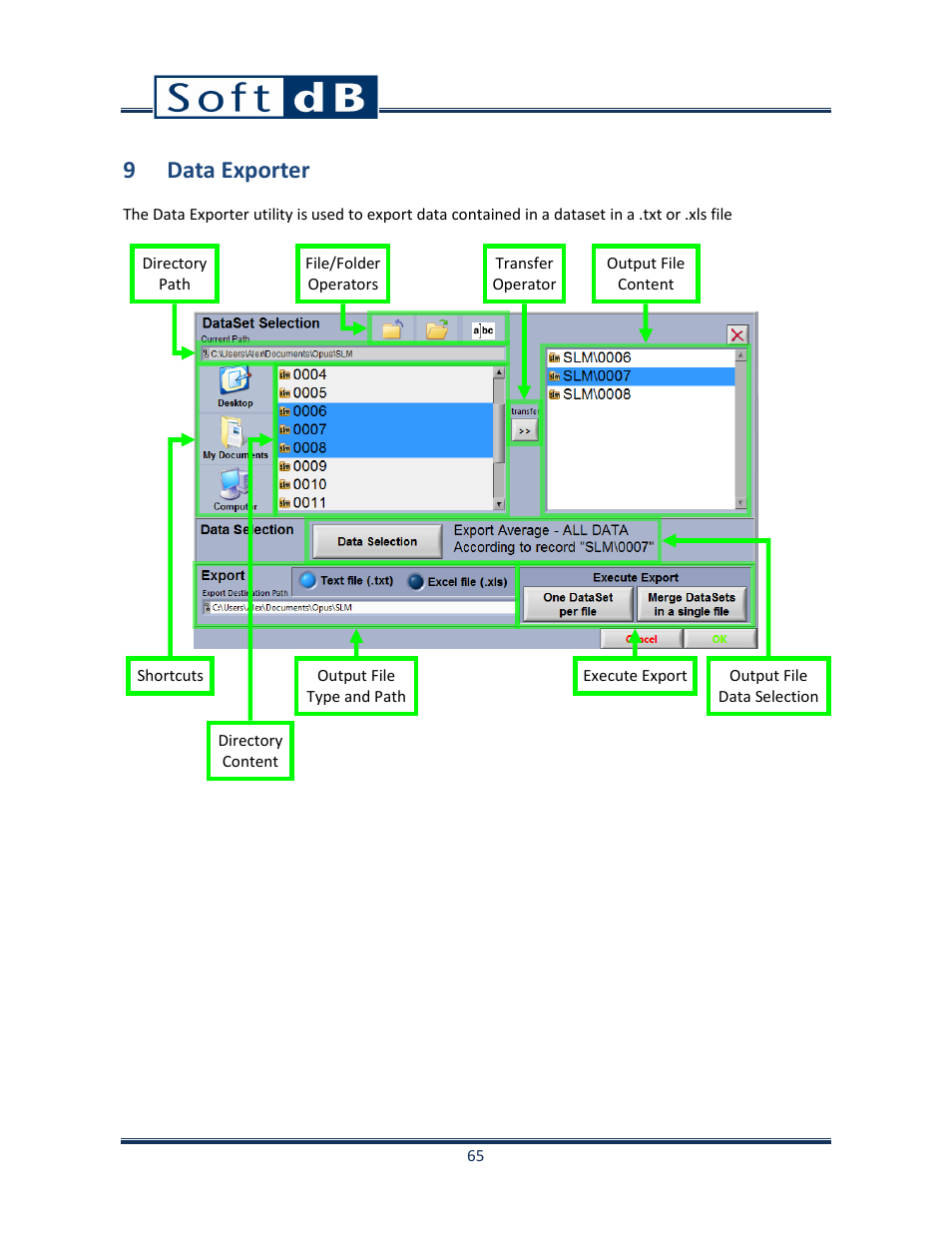 9 data exporter | Soft dB Opus Suite SLM & 3Vib Module User Manual | Page 68 / 82