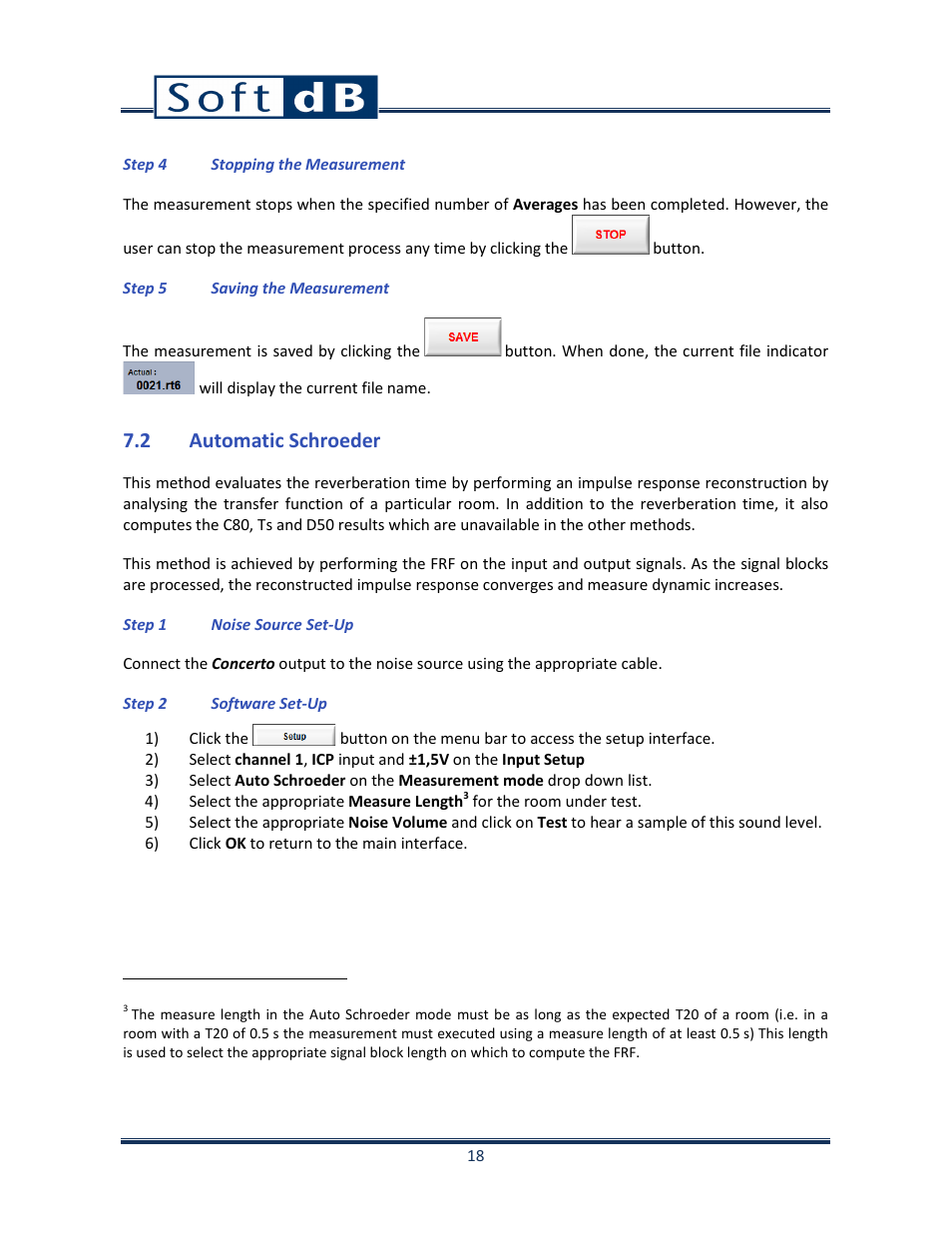 2 automatic schroeder | Soft dB Opus Suite Building Acoustics Module Reverberation Time ISO 3382 User Manual | Page 19 / 36