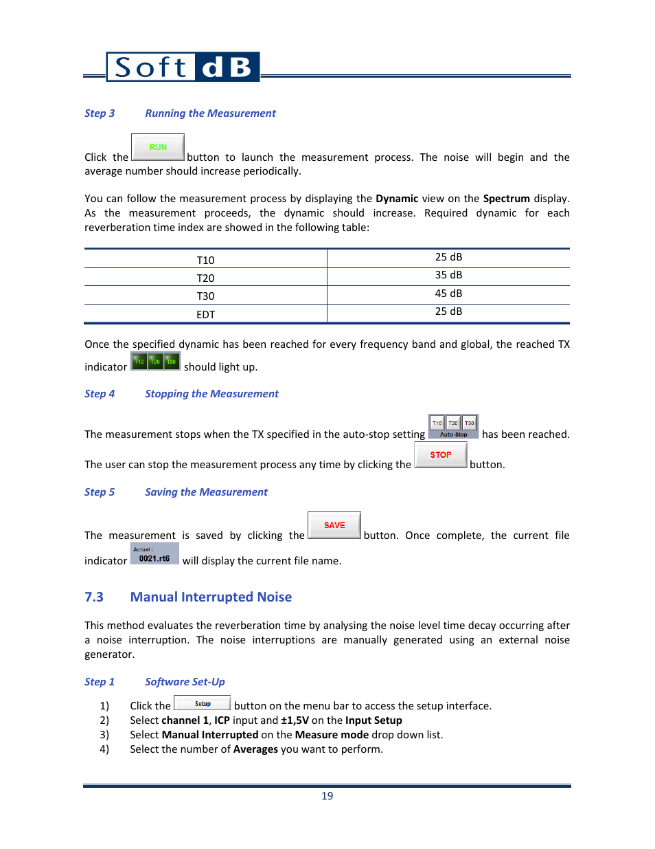 3 manual interrupted noise | Soft dB Opus Suite Building Acoustics Module Reverberation Time ISO 3382 User Manual | Page 20 / 36