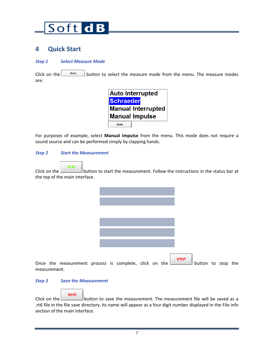4 quick start | Soft dB Opus Suite Building Acoustics Module Reverberation Time ISO 3382 User Manual | Page 8 / 36