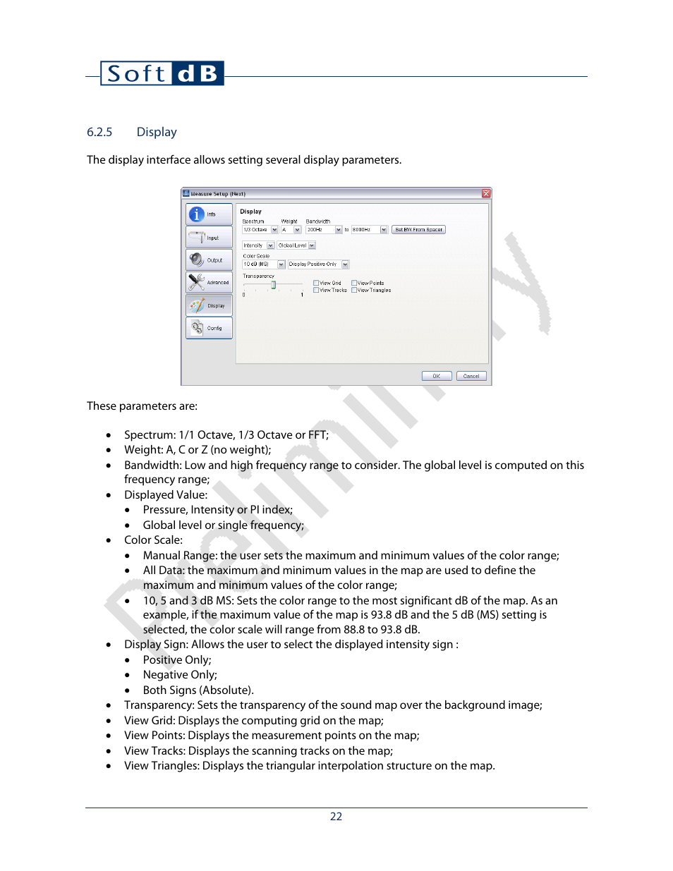 5 display | Soft dB I-Track User guide User Manual | Page 24 / 25