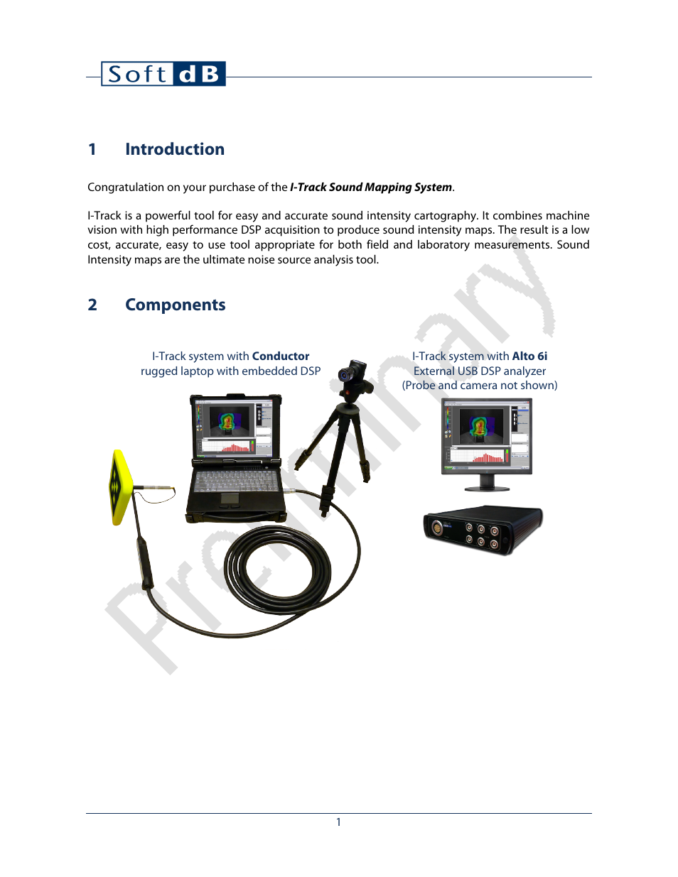 1 introduction, 2 components, 1introduction | 2components | Soft dB I-Track User guide User Manual | Page 3 / 25