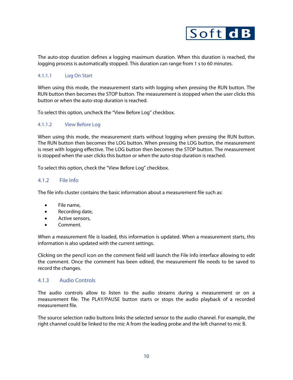 2 file info, 3 audio controls | Soft dB OBSI Software User Guide User Manual | Page 14 / 26