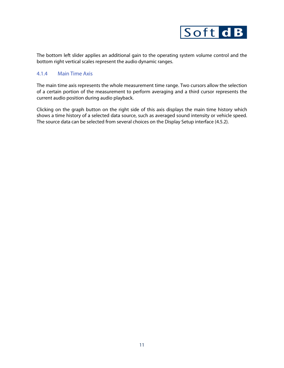 4 main time axis | Soft dB OBSI Software User Guide User Manual | Page 15 / 26