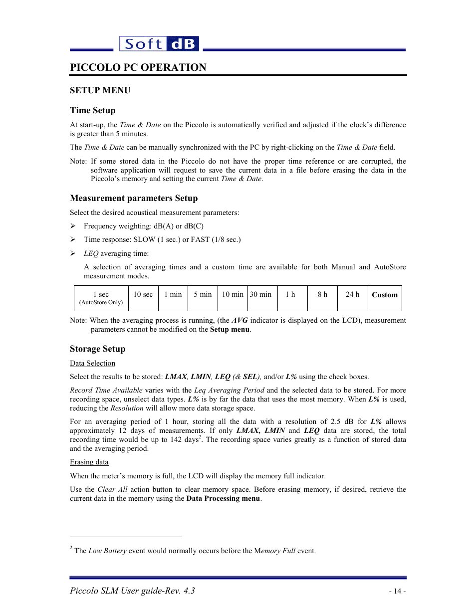 Piccolo pc operation | Soft dB Piccolo User guide User Manual | Page 15 / 21