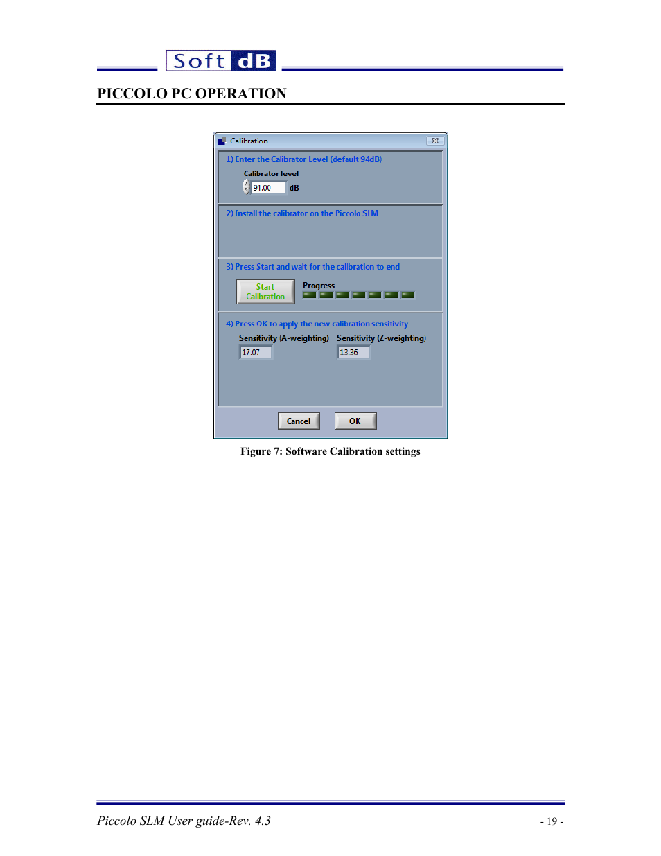 Piccolo pc operation | Soft dB Piccolo User guide User Manual | Page 20 / 21
