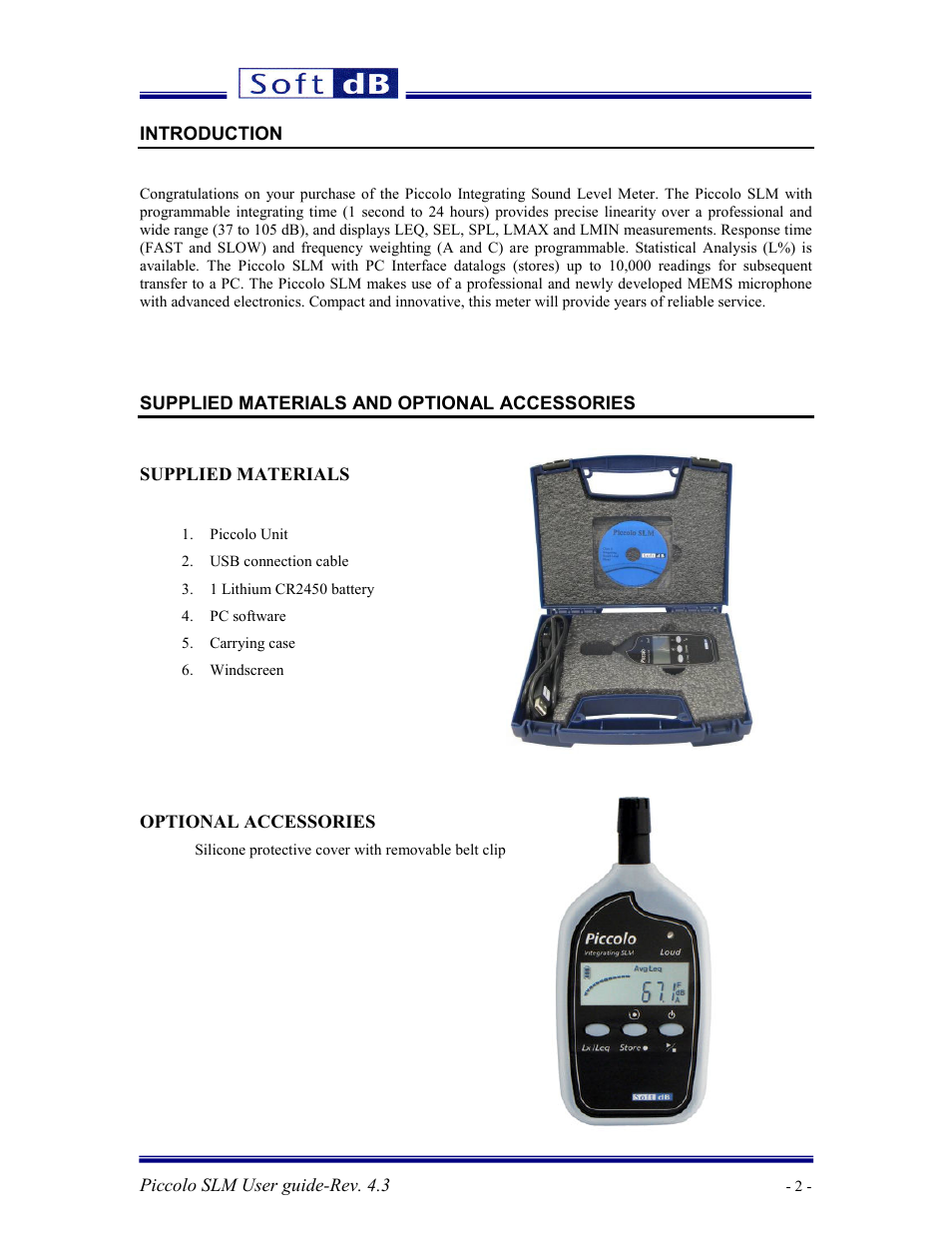 Soft dB Piccolo User guide User Manual | Page 3 / 21