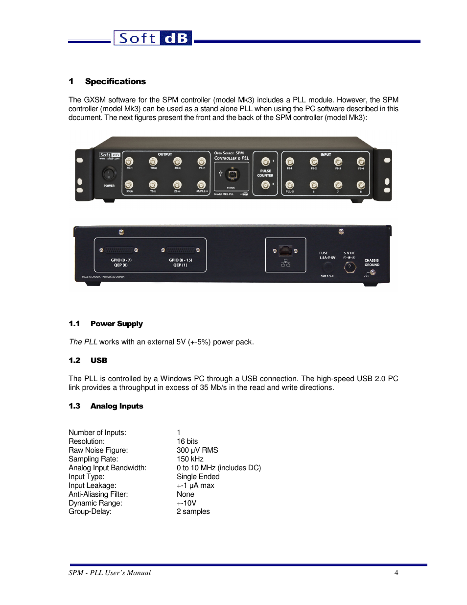 Soft dB SPM PLL User Guide User Manual | Page 4 / 19