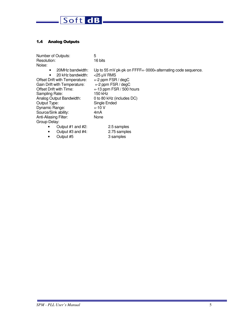 Soft dB SPM PLL User Guide User Manual | Page 5 / 19