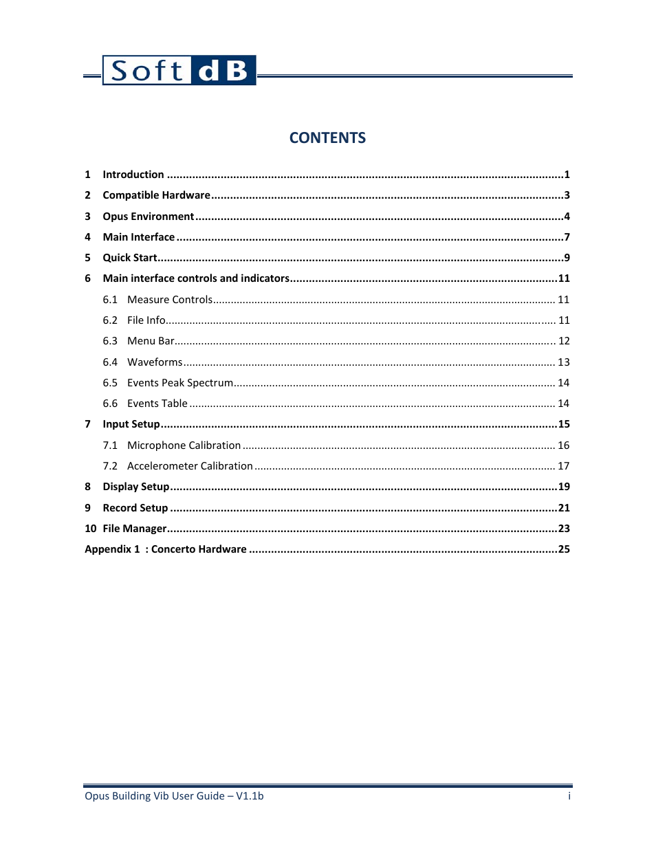 Soft dB Opus Suite Building Vib Module User Manual | Page 3 / 33