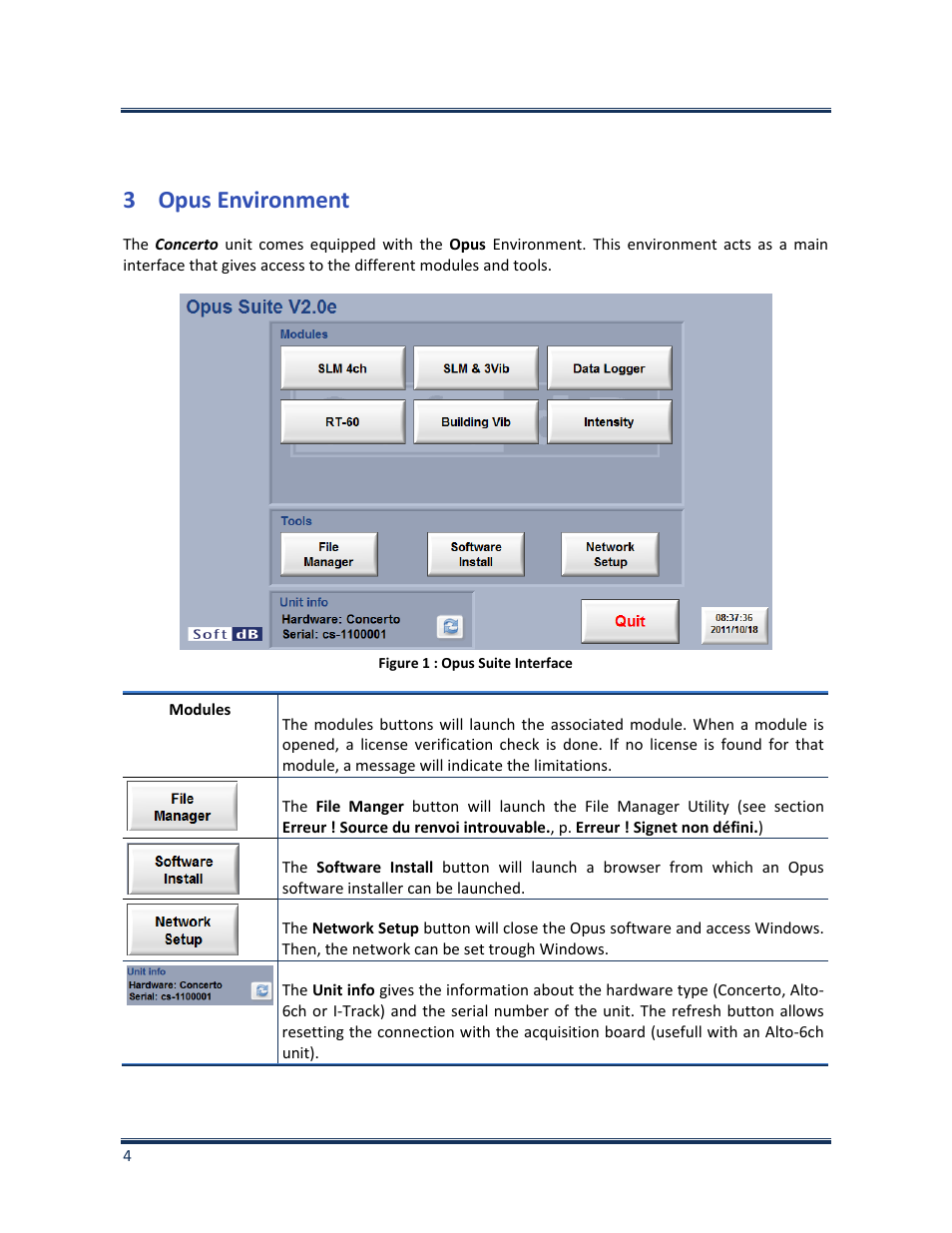 3 opus environment, Opus environment | Soft dB Opus Suite Building Vib Module User Manual | Page 8 / 33
