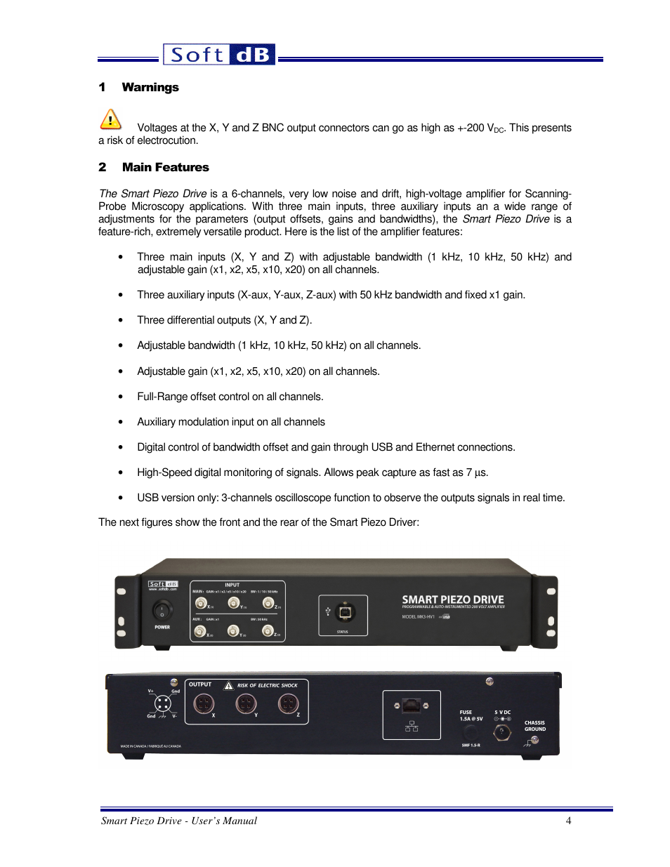 Soft dB Smart Piezo Drive User Guide User Manual | Page 4 / 11