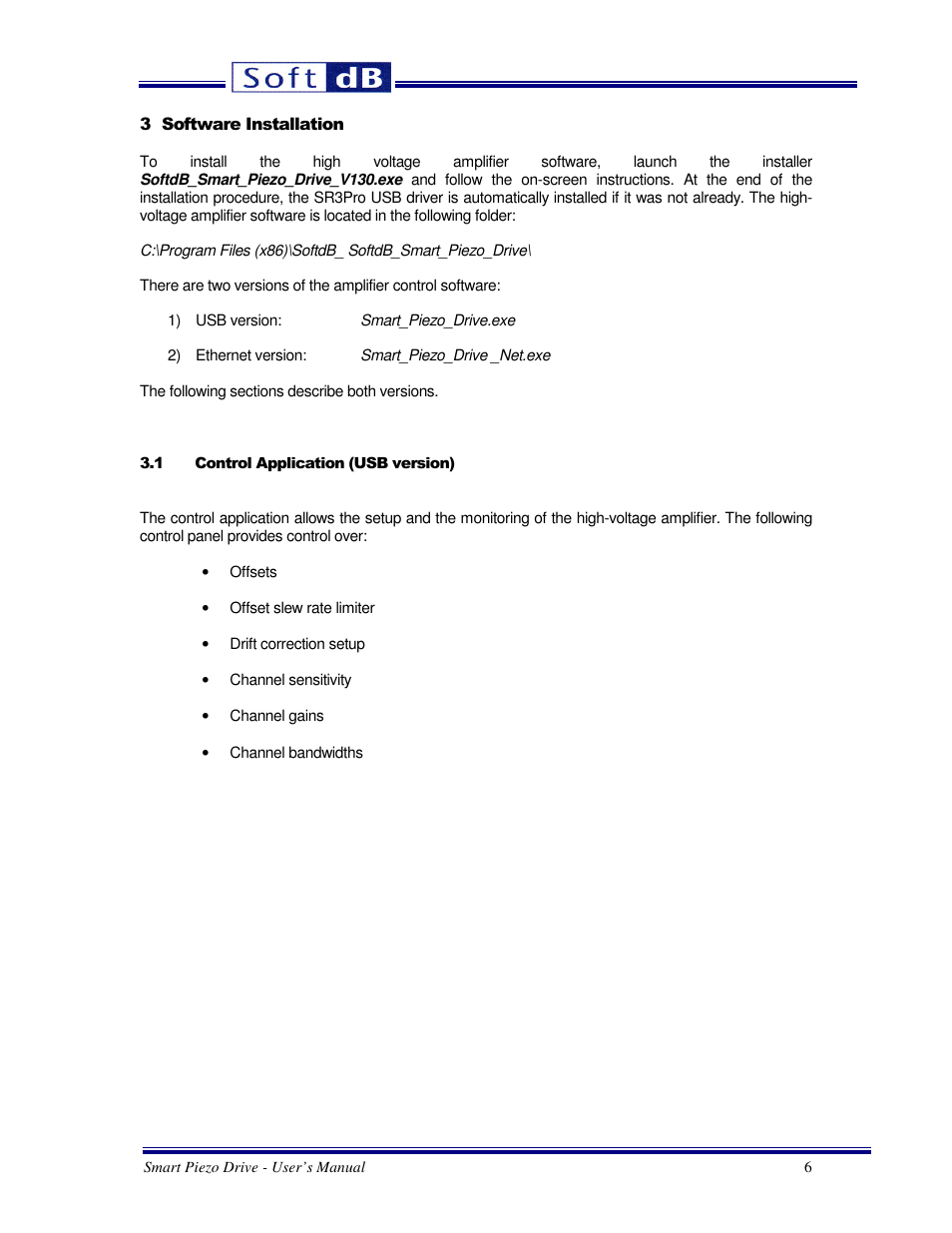 Soft dB Smart Piezo Drive User Guide User Manual | Page 6 / 11