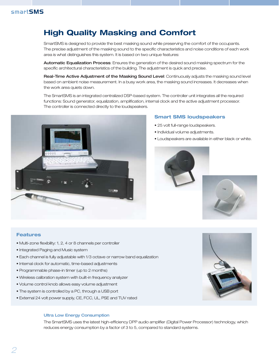 High quality masking and comfort | Soft dB SmartSMS brochure User Manual | Page 2 / 8