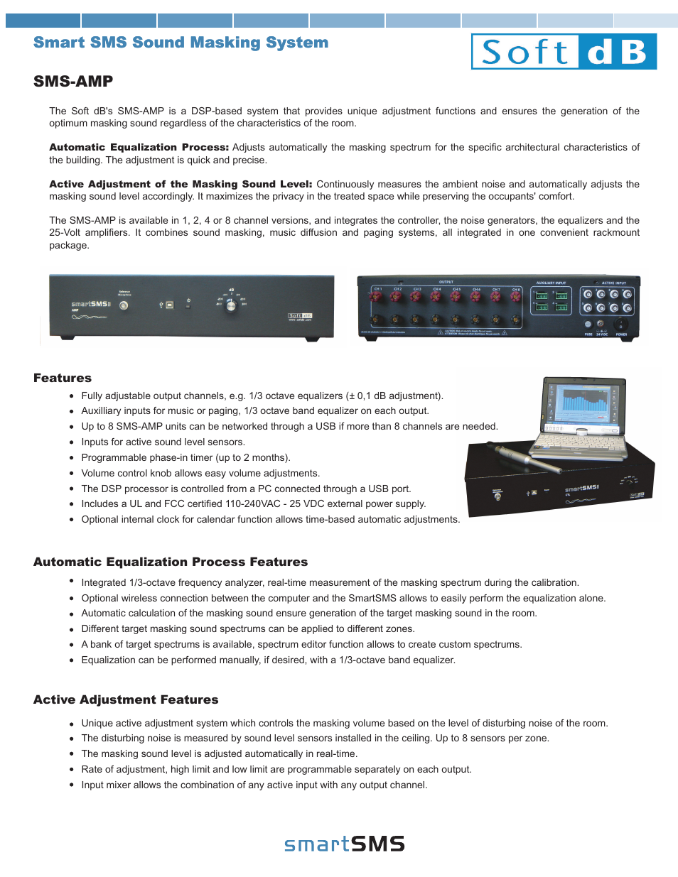Soft dB SmartSMS-AMP User Manual | 2 pages
