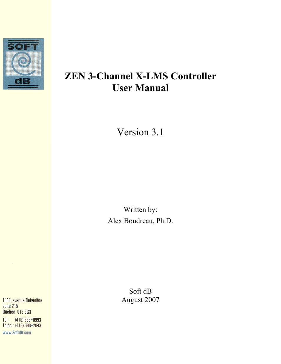 Soft dB Zen-Ten User guide User Manual | 35 pages