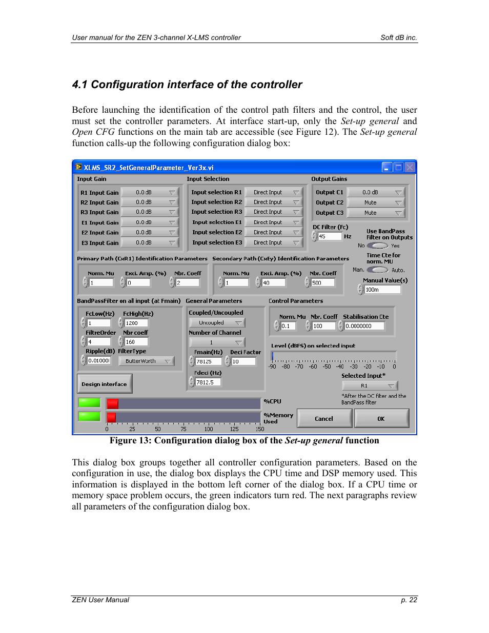 1 configuration interface of the controller | Soft dB Zen-Ten User guide User Manual | Page 22 / 35