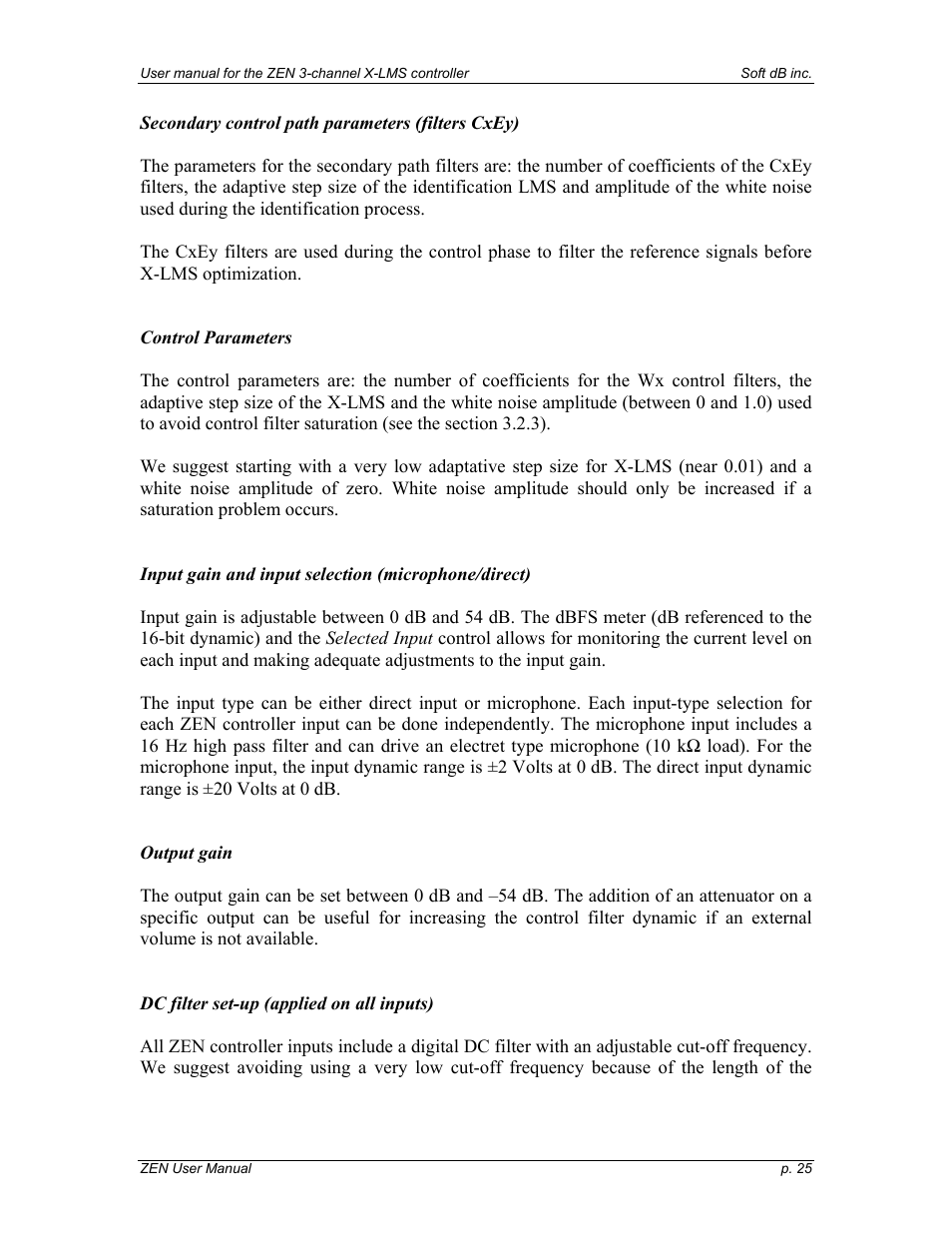Soft dB Zen-Ten User guide User Manual | Page 25 / 35