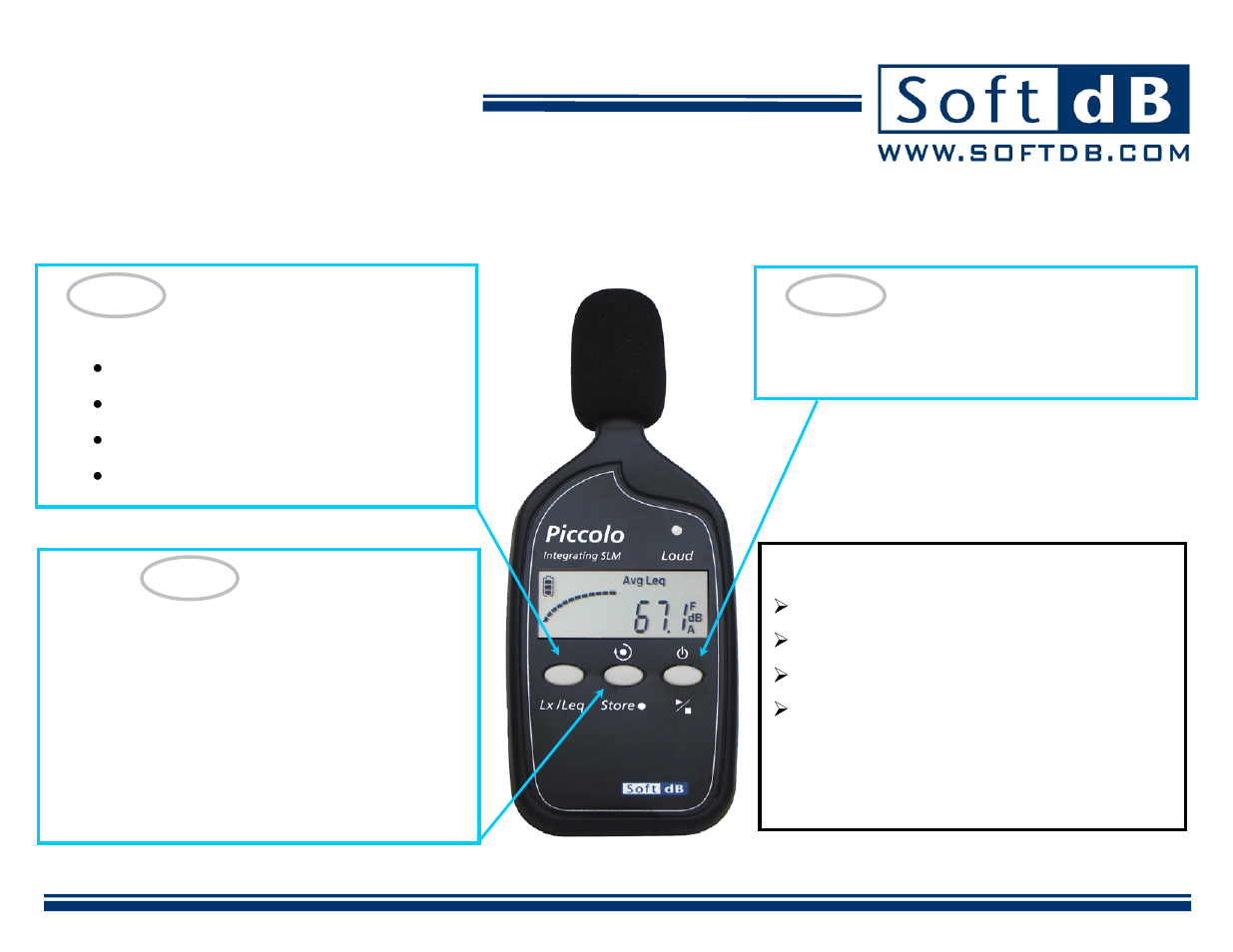 Soft dB Piccolo Quick User guide User Manual | 2 pages